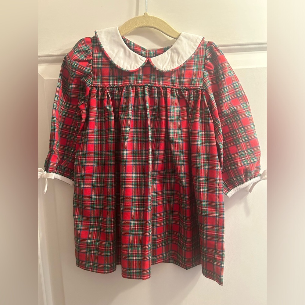 Brand new with tags, red and green plaid dress, size 18 mos.